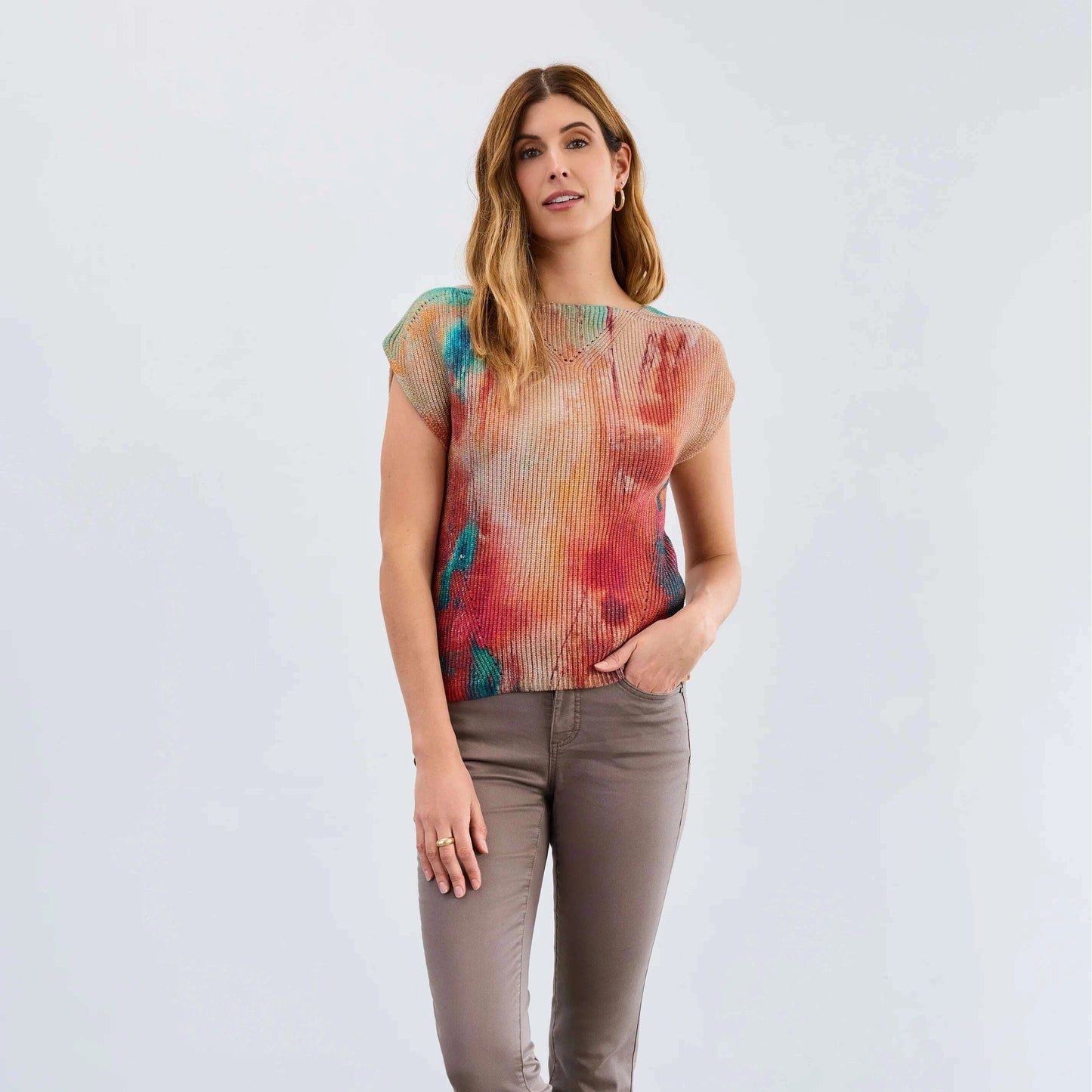 FDJ - Cap Sleeve Printed Sweater - Cheshire