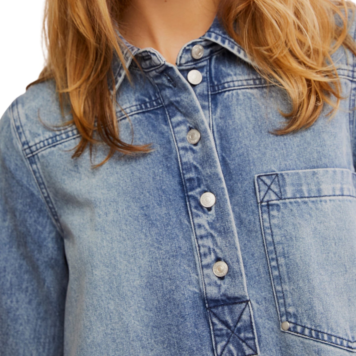 FREE PEOPLE - REMINO Denim Minidress - Ocean Blue