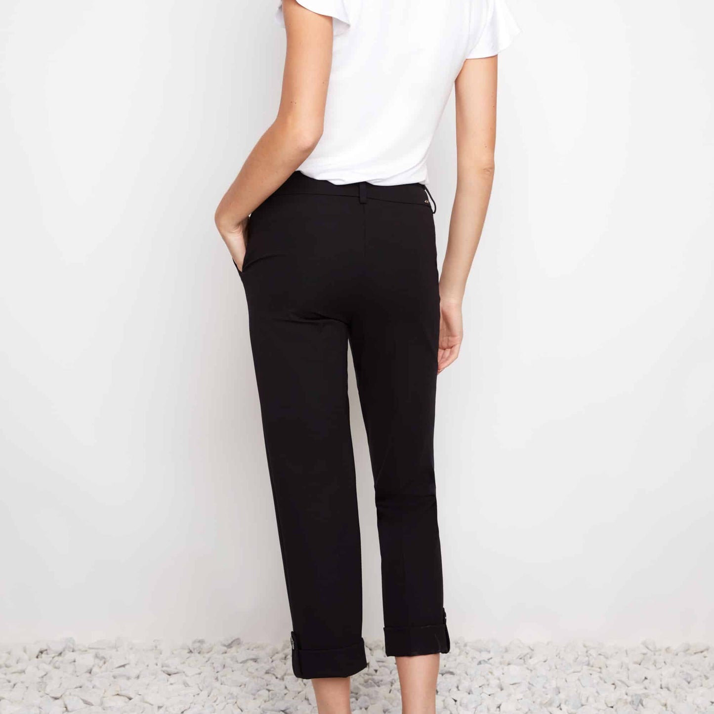 UP! 68861 Compression Button Cuff Pant Black