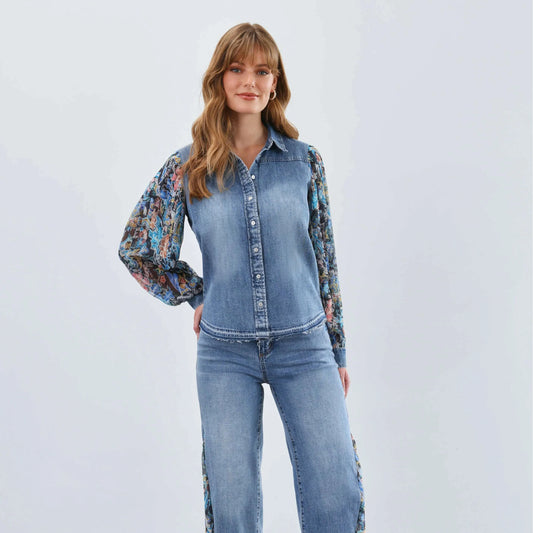 french-dressing-jeans---pleated-sleeve-chambray-shirt---watercolor-damaskclothingfrench-dressing-jeansplum-bottom-34483022