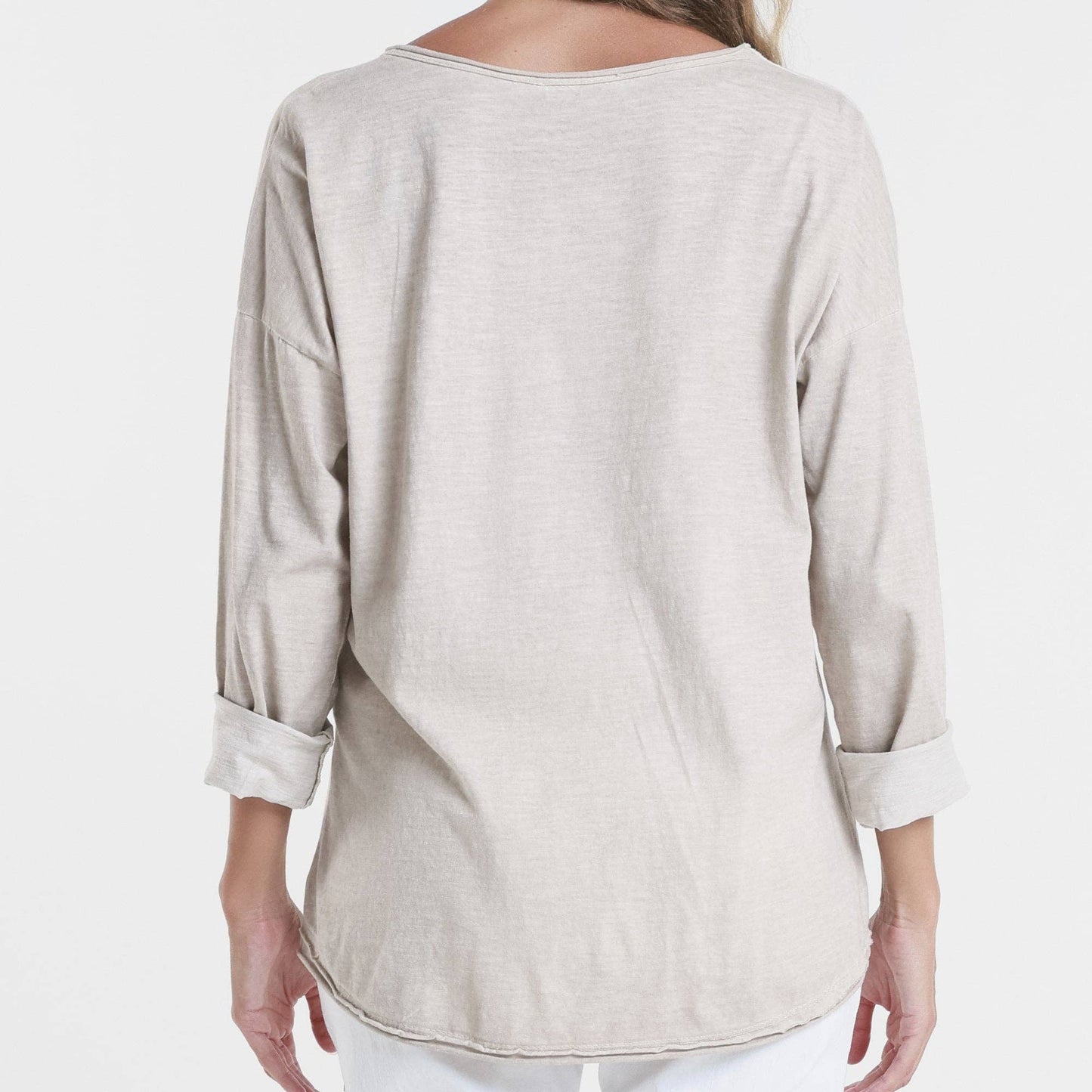TINA STEPHENS ITALY Janice Long Sleeve Top Beige