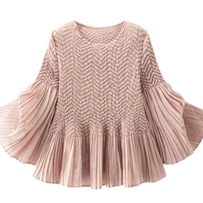 Ellyndale - Pleating Blouse Top - Pink