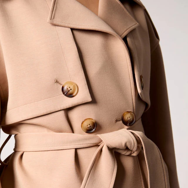 Blue Revival - Charli Cropped Scuba Trench