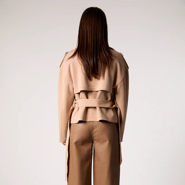 Blue Revival - Charli Cropped Scuba Trench