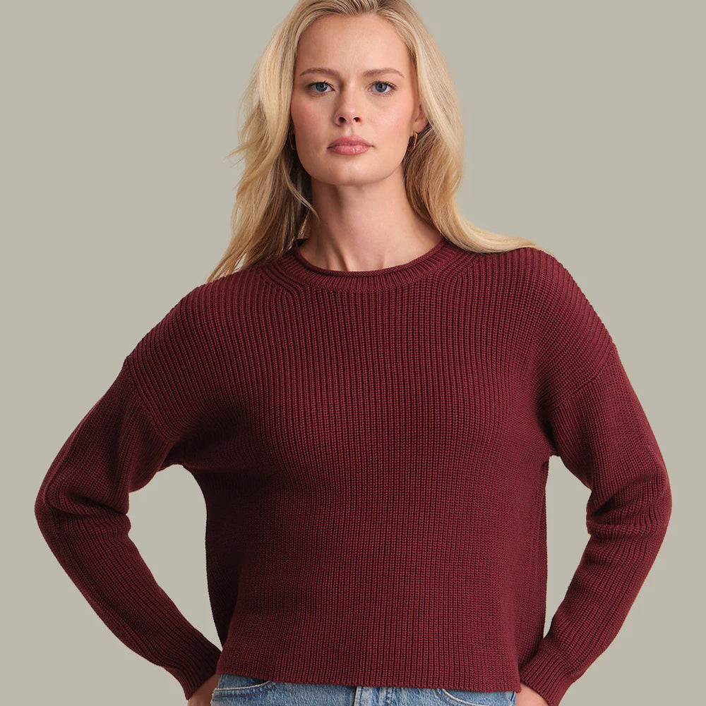 525 - DAPHNE Cropped Pullover - Oxblood
