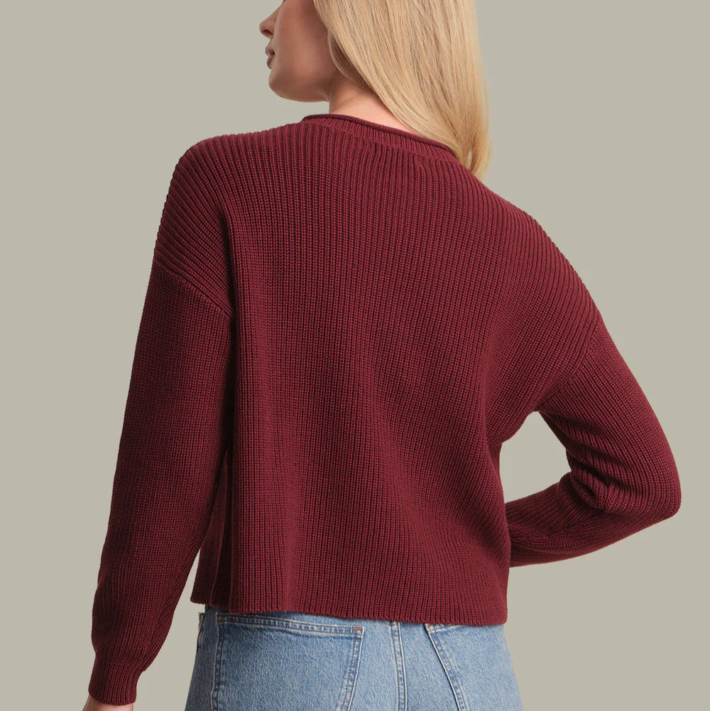 525 - DAPHNE Cropped Pullover - Oxblood