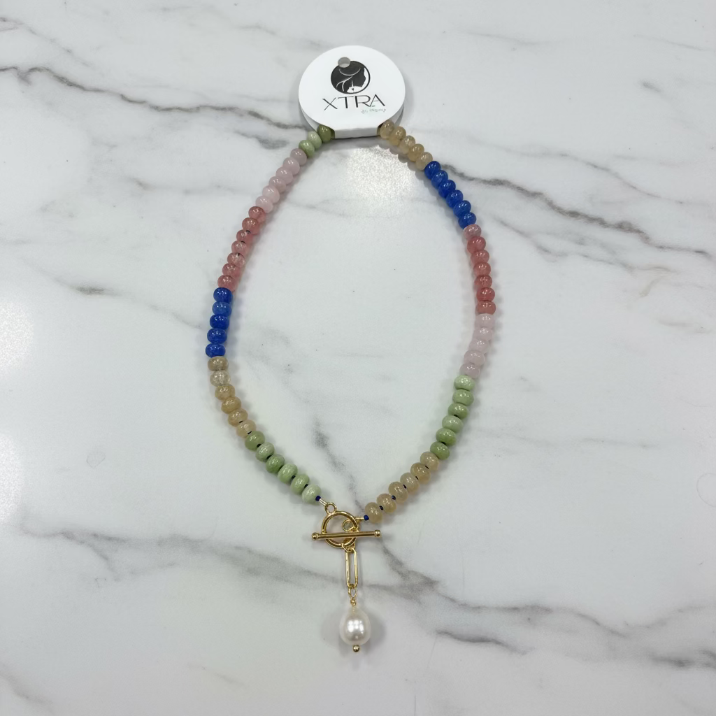 XTRA by Stacey - The Gemstone Candy Necklace Ocean Meringue