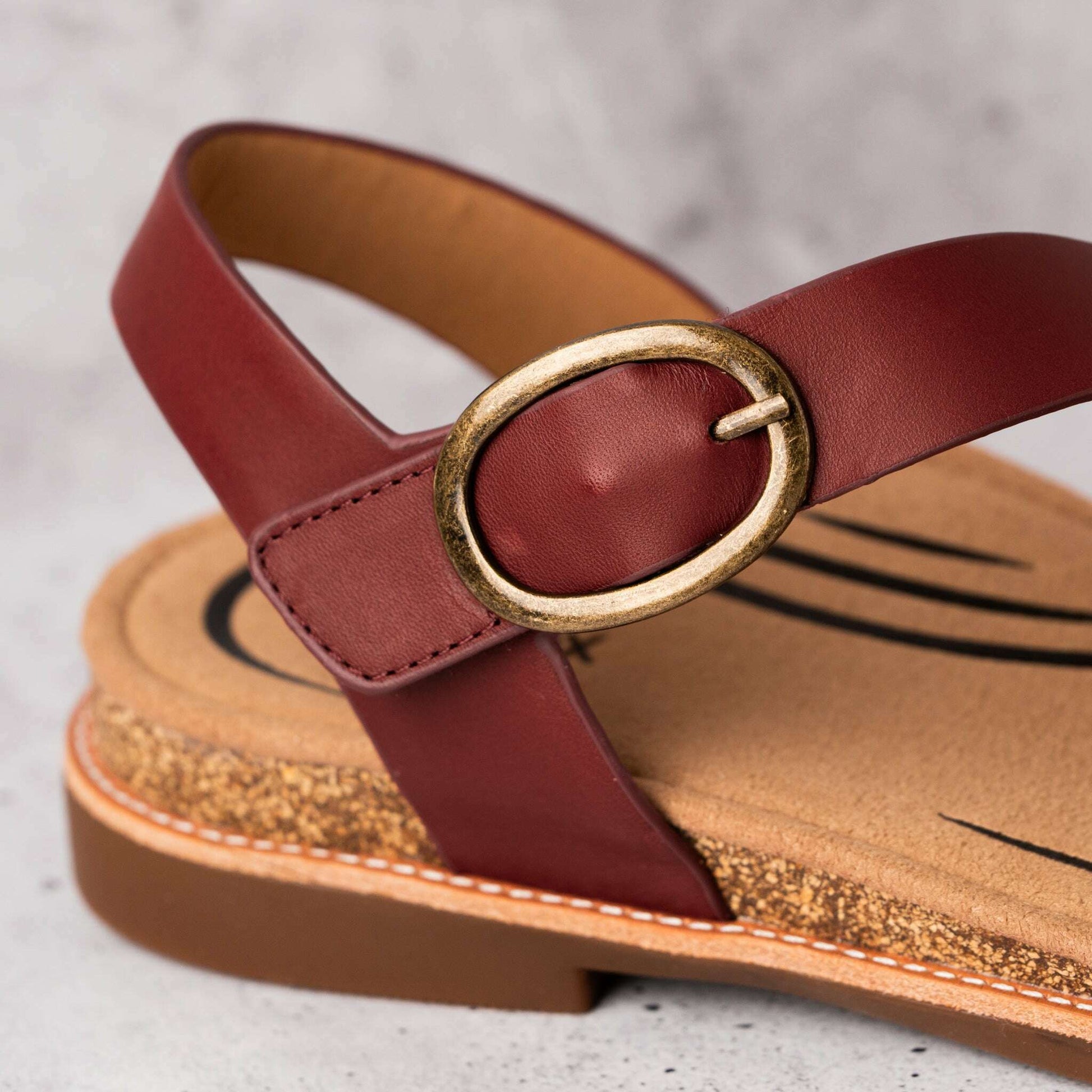 Aetrex - Tamara - Black & Red Leather, Sandals, AETREX, Plum Bottom