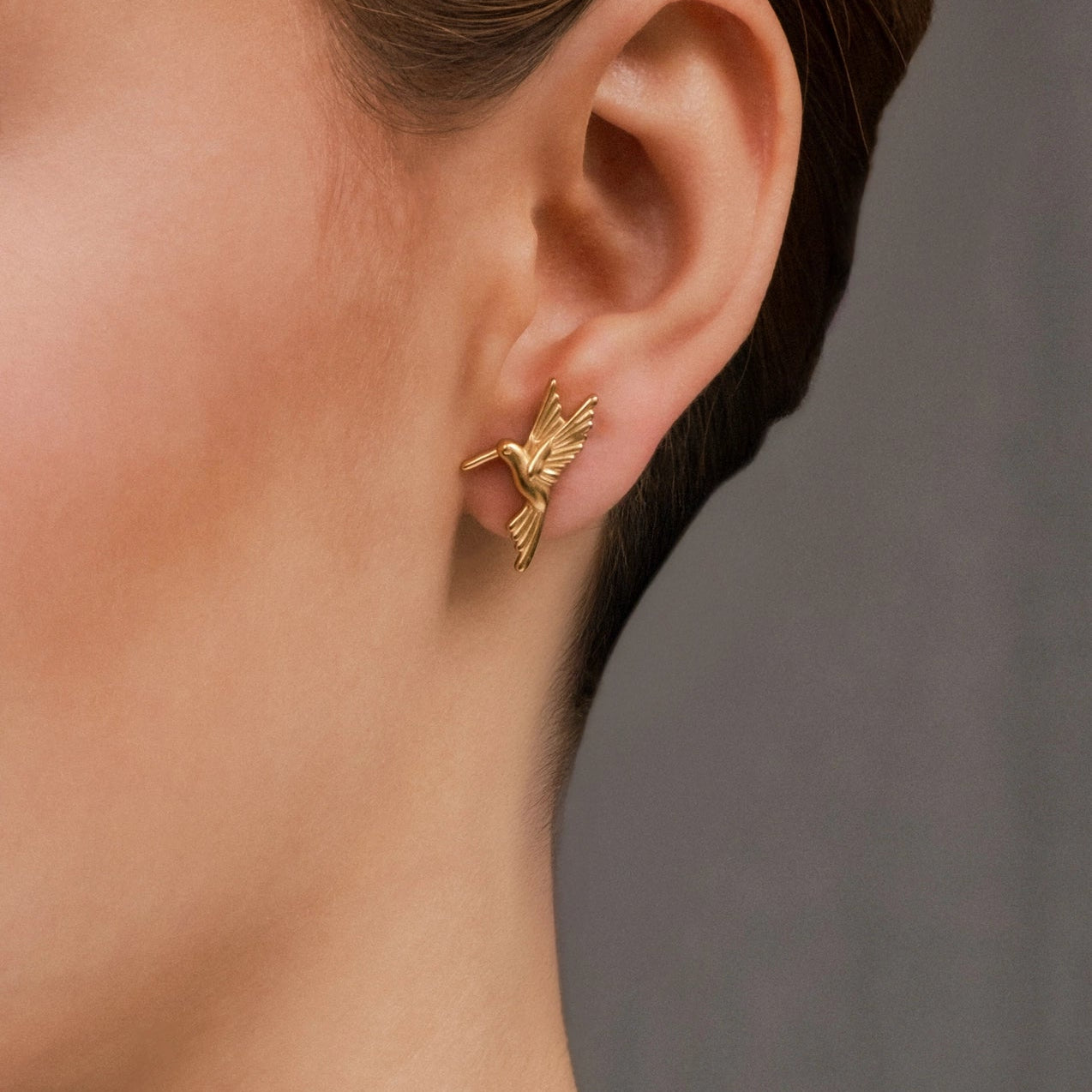 Mayana - Hummingbird Earrings - Gold