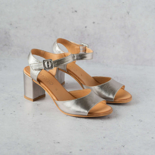 Bueno - Natalia - Dark Silver Metallic, Sandals, Bueno, Plum Bottom