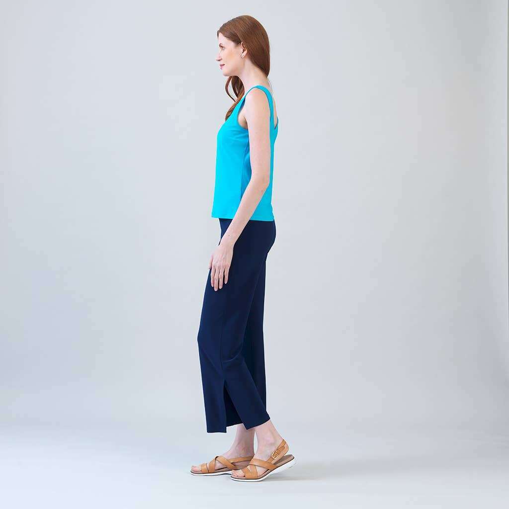 CLARA SUNWOO-TKY- Reversible U or V Neckline Tank Turquoise, CLOTHING, Clara Sunwoo, Plum Bottom