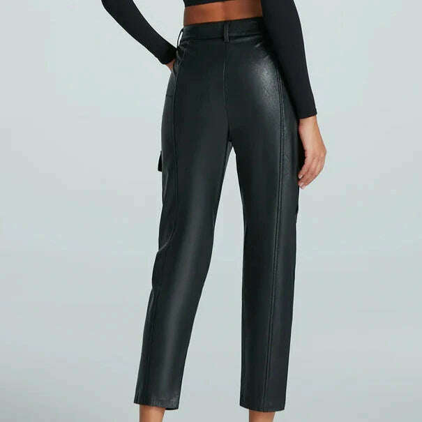 COMMANDO - Faux Leather Utility 7/8 Pant - Black, Pants, COMMANDO, Plum Bottom