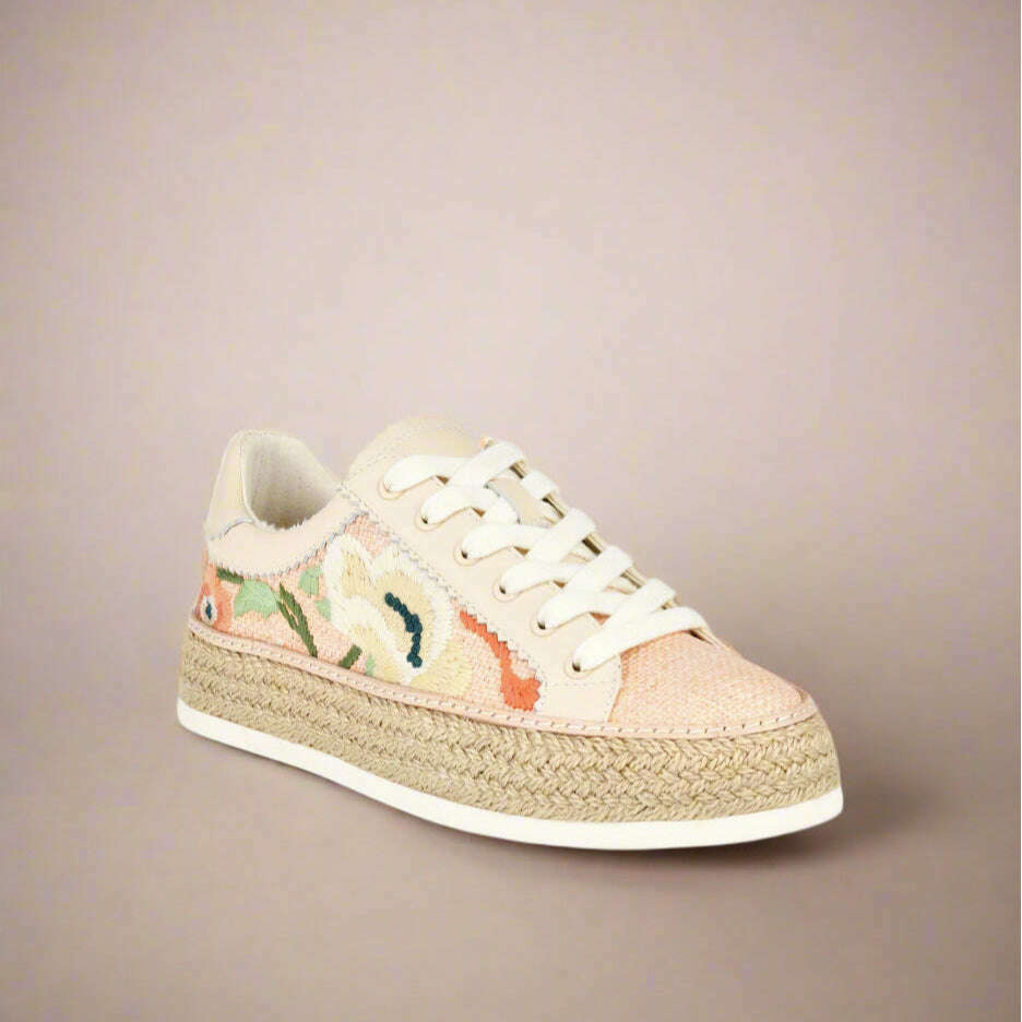 DOLCE VITA - Azalia - Pink Floral Raffia*, Sneakers, Dolce Vita, Plum Bottom
