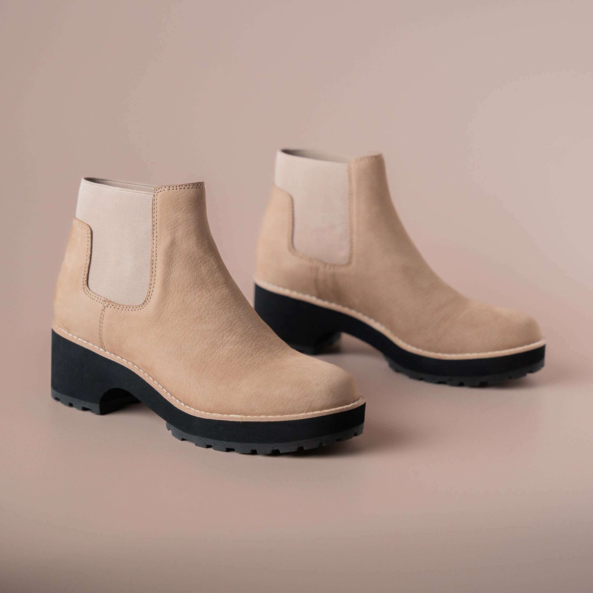 EILEEN FISHER - Jessa - Black Pebble Grain & Cashmere Tumbled Nubuck, CLEARANCE, EILEEN FISHER, Plum Bottom