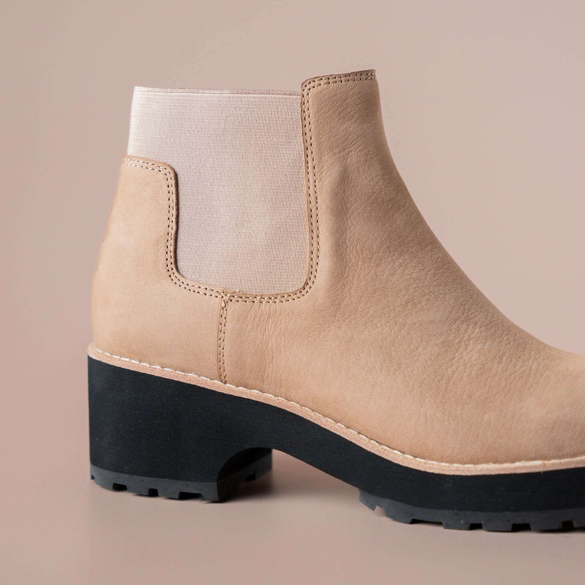 EILEEN FISHER - Jessa - Black Pebble Grain & Cashmere Tumbled Nubuck, CLEARANCE, EILEEN FISHER, Plum Bottom
