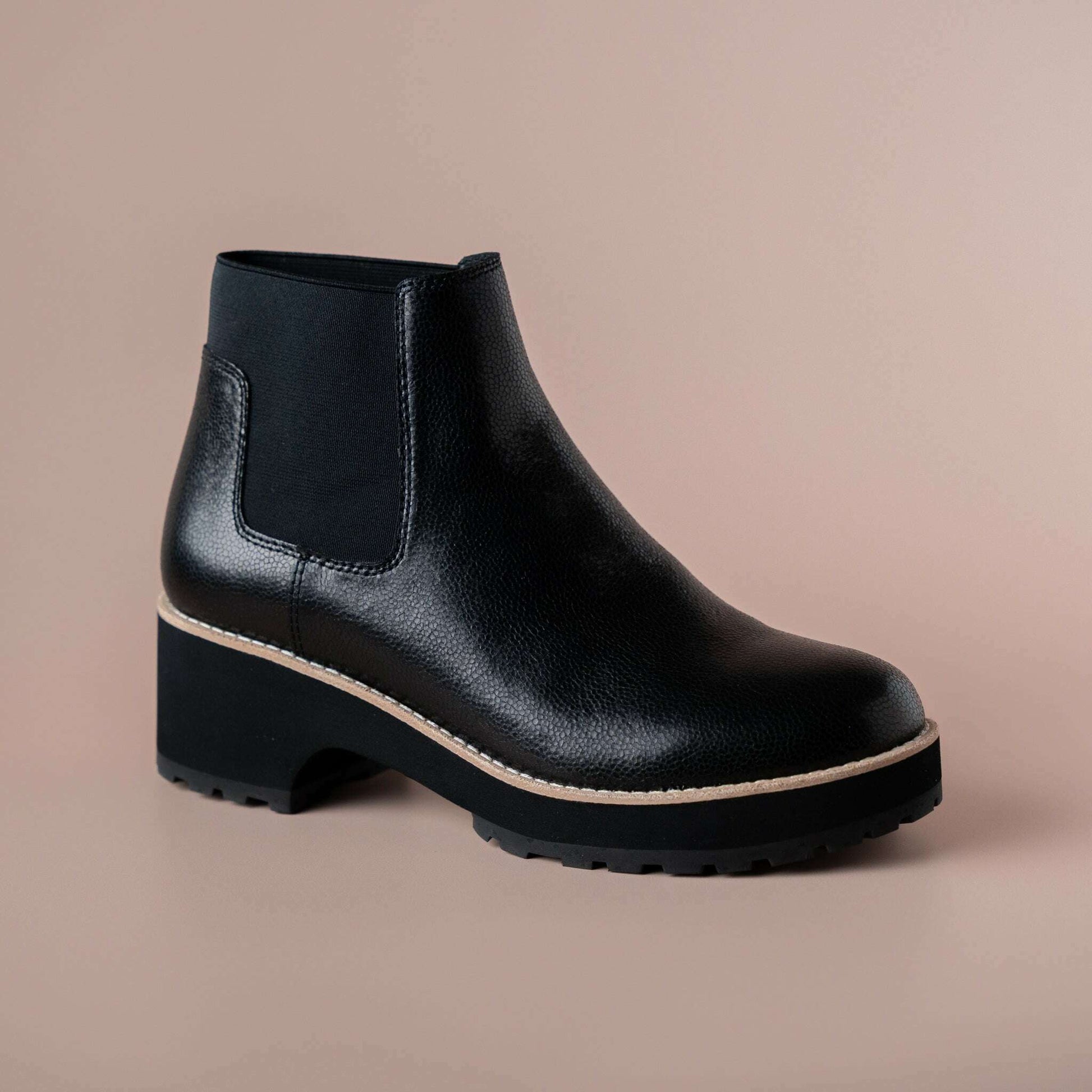 EILEEN FISHER - Jessa - Black Pebble Grain & Cashmere Tumbled Nubuck, CLEARANCE, EILEEN FISHER, Plum Bottom
