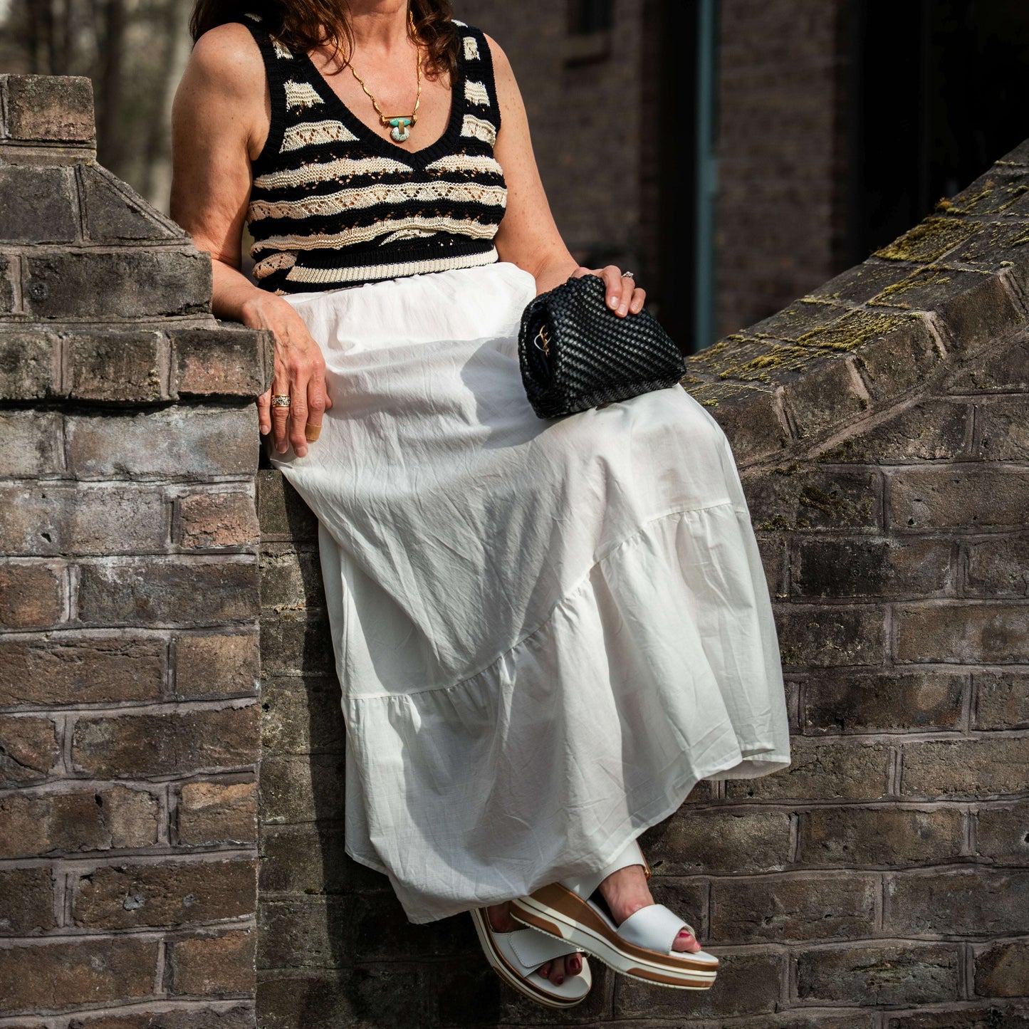 ELAN - Autumn Knit Dress - Black & White, Dresses, ELAN, Plum Bottom