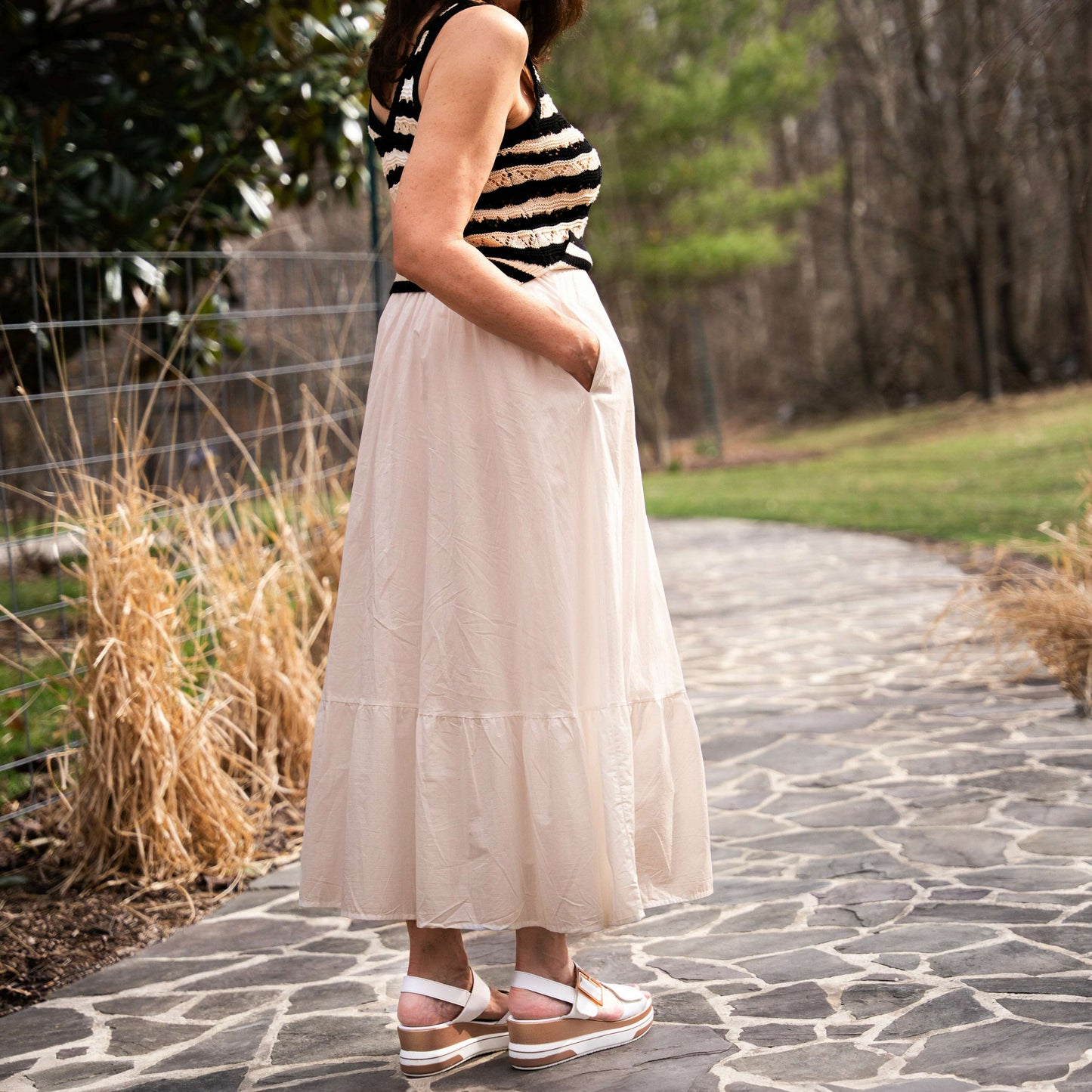 ELAN - Autumn Knit Dress - Black & White, Dresses, ELAN, Plum Bottom