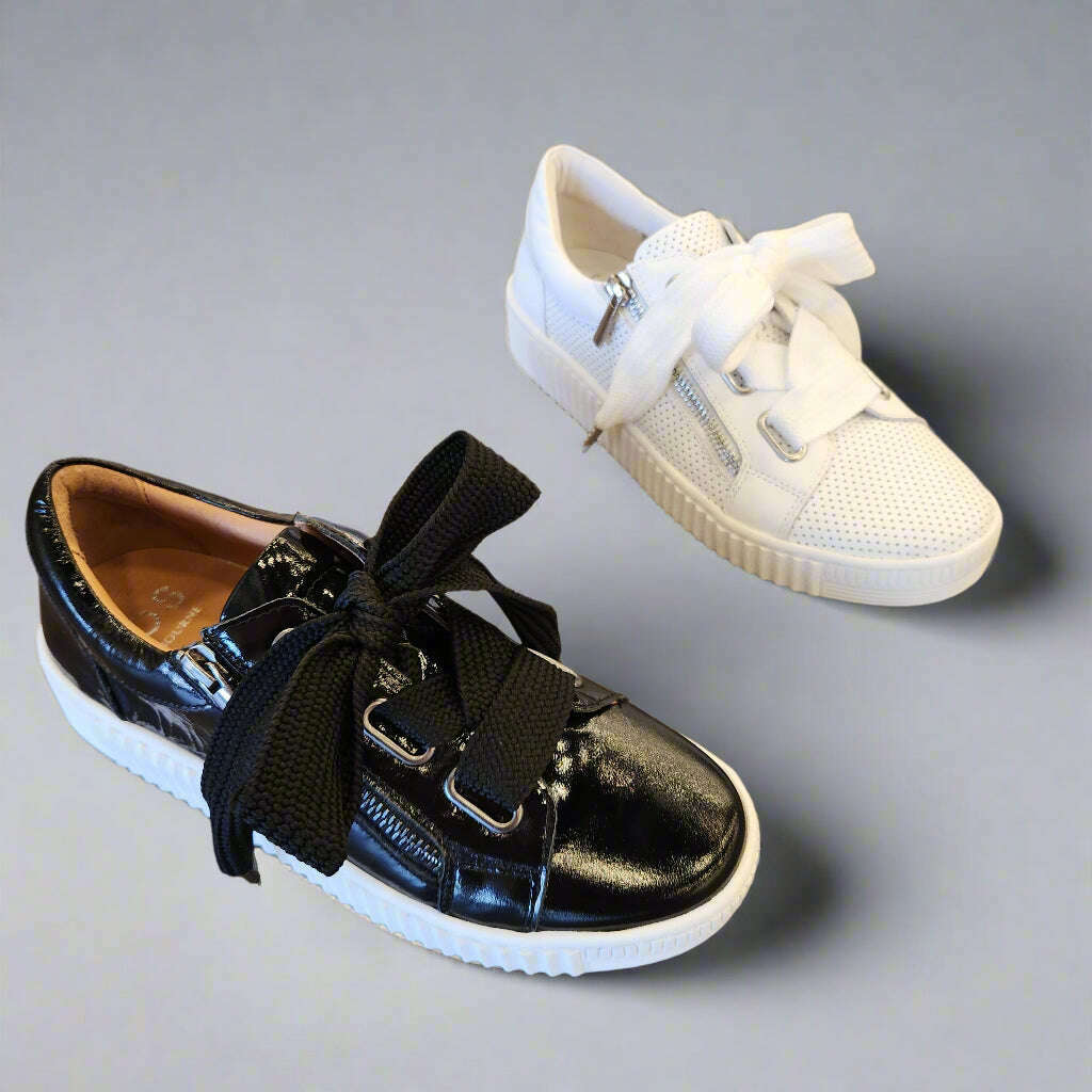 EOS - Jovi - Black Patent & White, Sneakers, EOS MELBOURNE, Plum Bottom