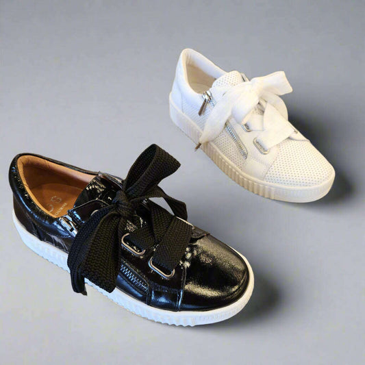 EOS - Jovi - Black Patent & White, Sneakers, EOS MELBOURNE, Plum Bottom