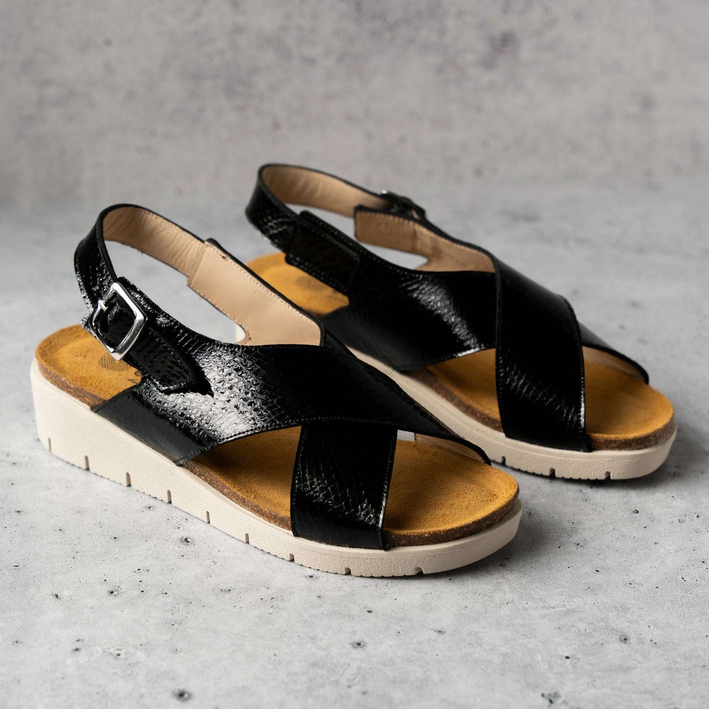 Eric Michael - Cancun - Green/Black/Metallic, sandals, Eric Michael, Plum Bottom