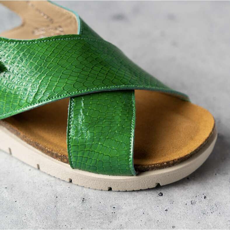 Eric Michael - Cancun - Green/Black/Metallic, sandals, Eric Michael, Plum Bottom