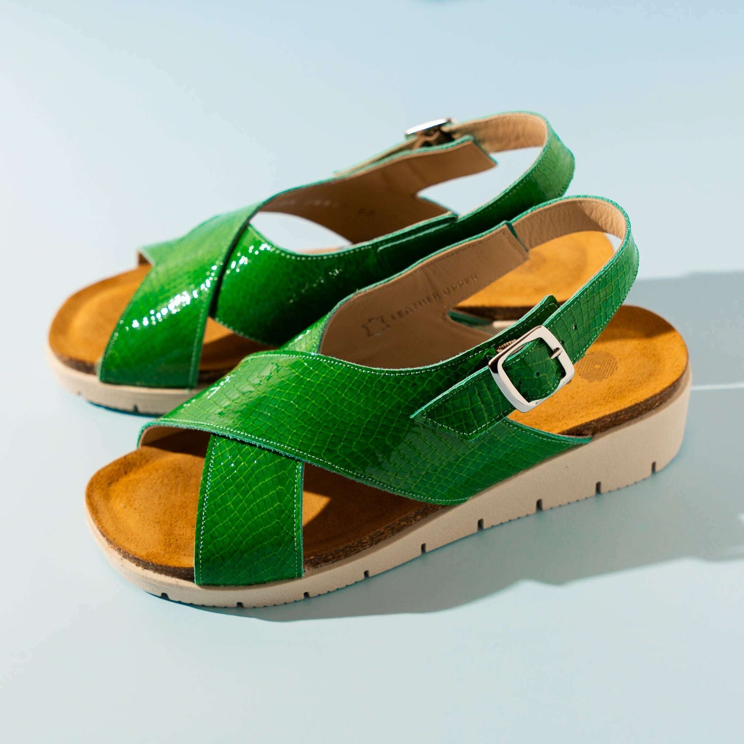 Eric Michael - Cancun - Green/Black/Metallic, sandals, Eric Michael, Plum Bottom
