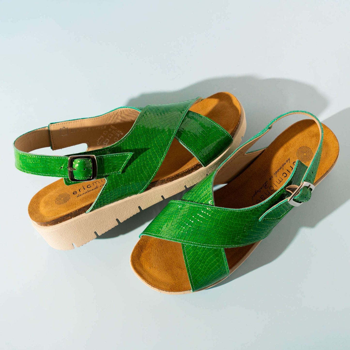 Eric Michael - Cancun - Green/Black/Metallic, sandals, Eric Michael, Plum Bottom