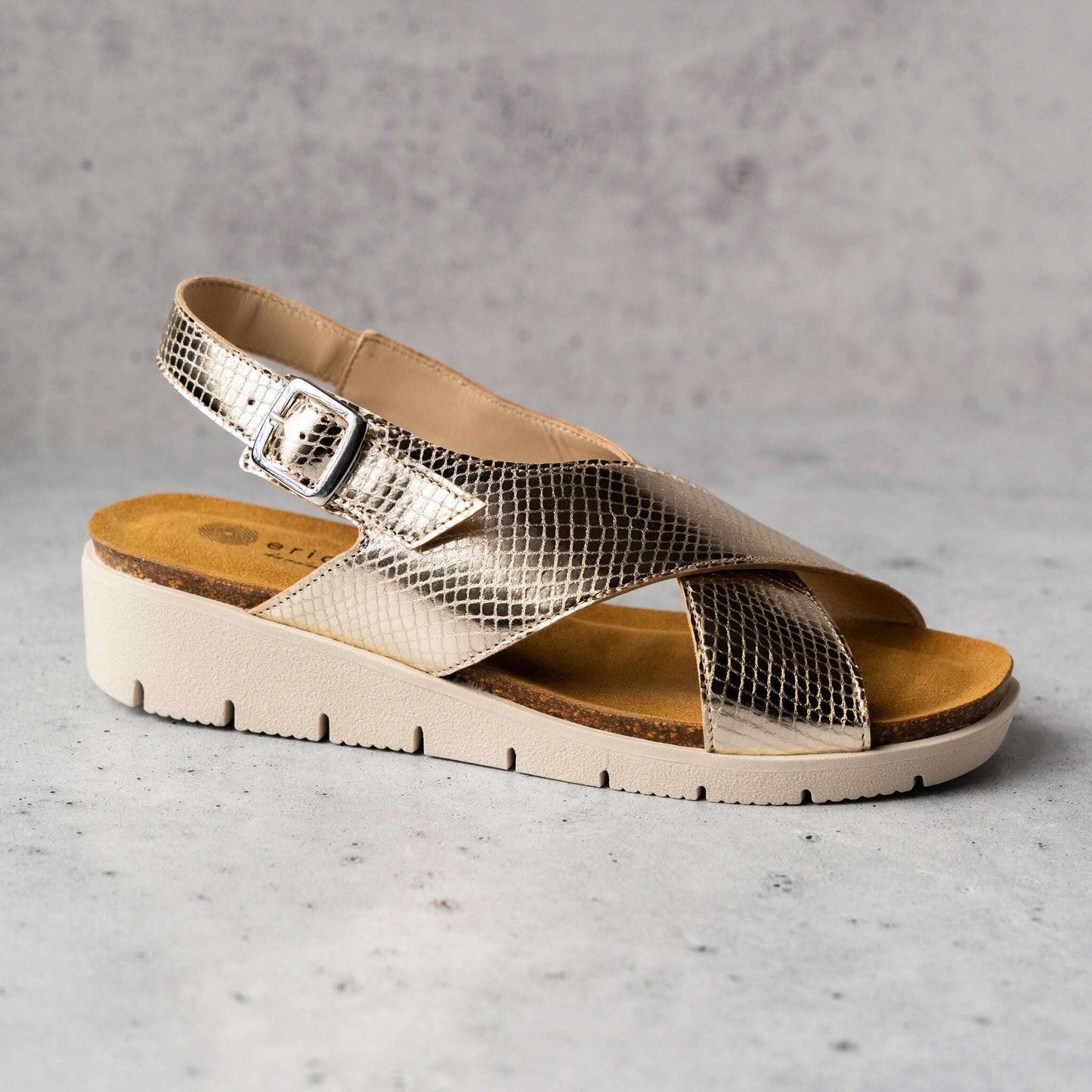 Eric Michael - Cancun - Green/Black/Metallic, sandals, Eric Michael, Plum Bottom