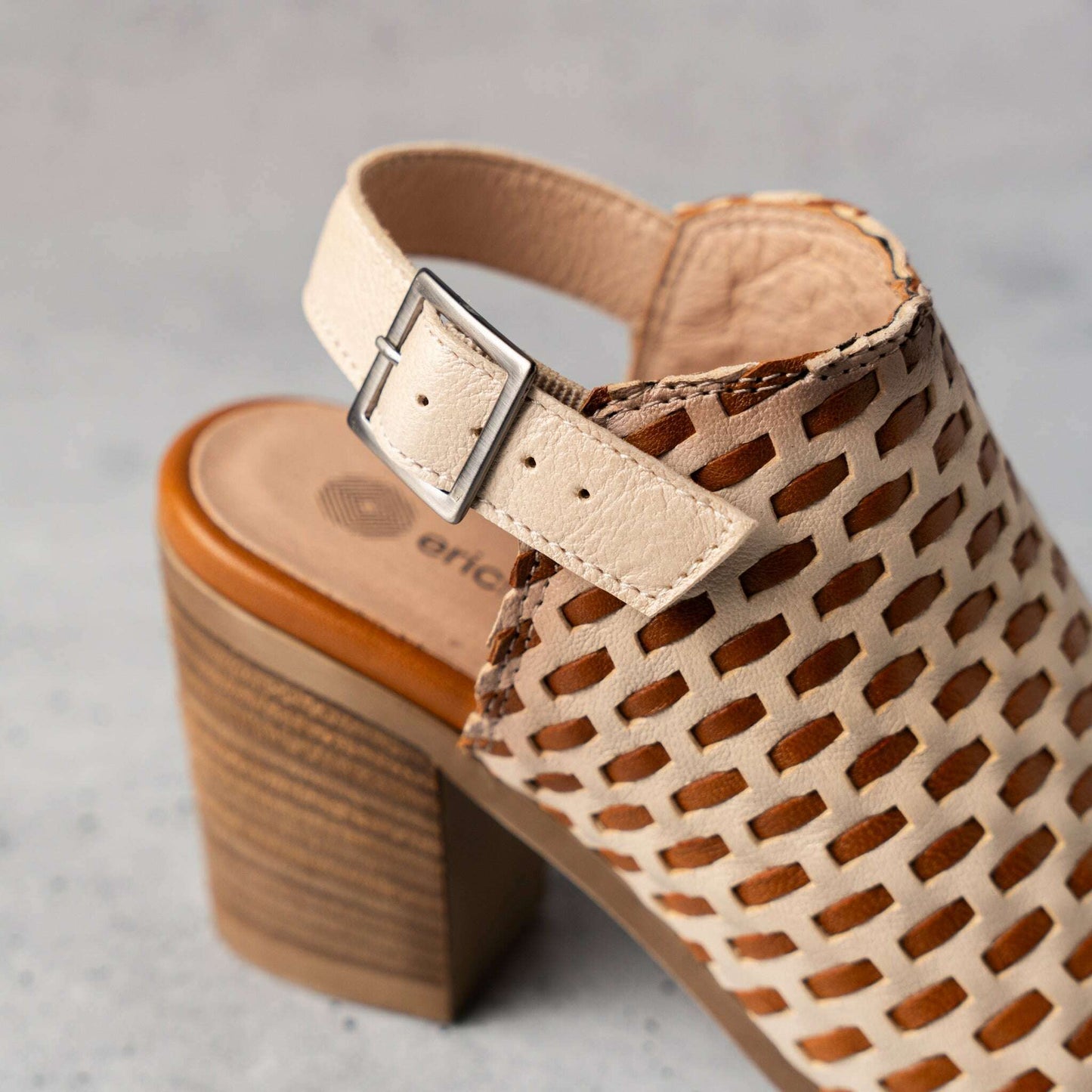 Eric Michael - Paris - Woven Cream/Tan or Black/Tan, Sandals, Eric Michael, Plum Bottom