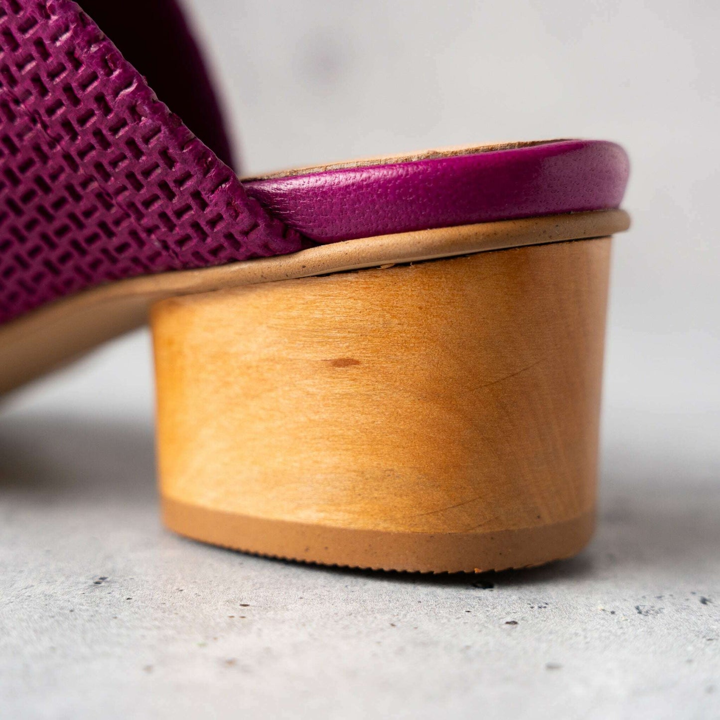 Eric Michael - Sevilla - Fuschia & Black Leather, Sandals, Eric Michael, Plum Bottom