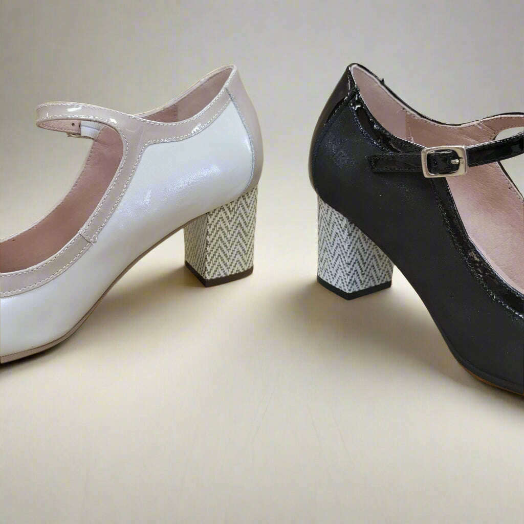 FLUCHOS - Rodin D9092 in Black & Crema, Pumps, FLUCHOS, Plum Bottom