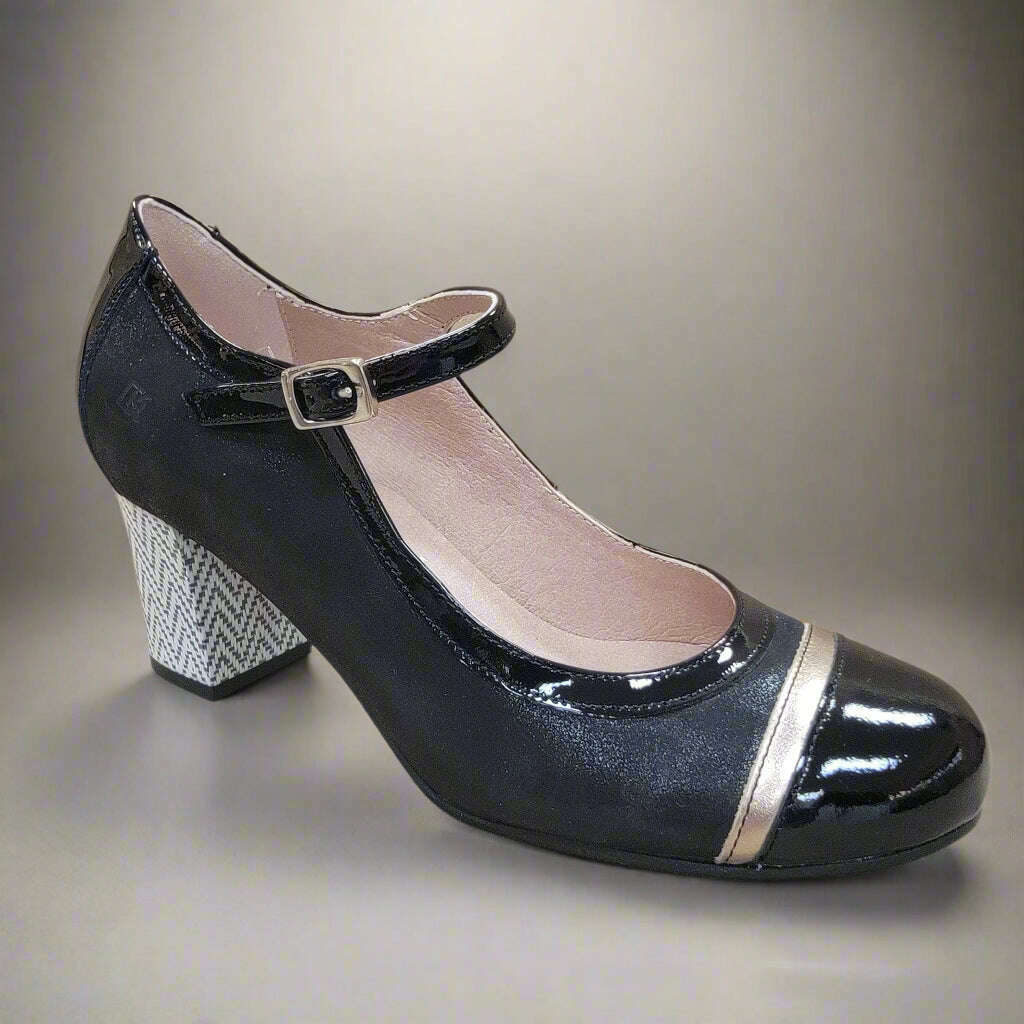 FLUCHOS - Rodin D9092 in Black & Crema, Pumps, FLUCHOS, Plum Bottom