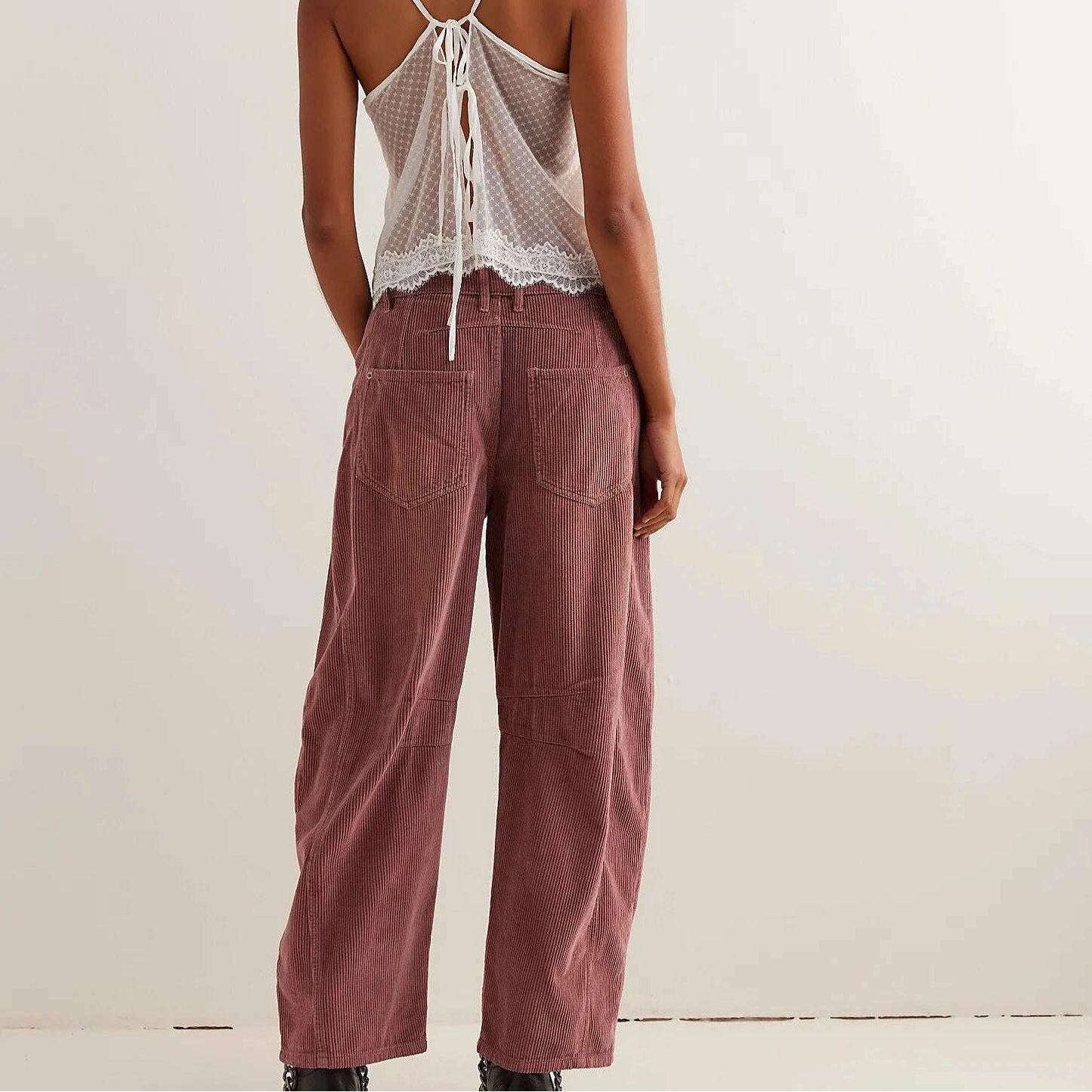 FREE PEOPLE - Good Luck Cord - Whitered Rose, Pants, Free People, Plum Bottom