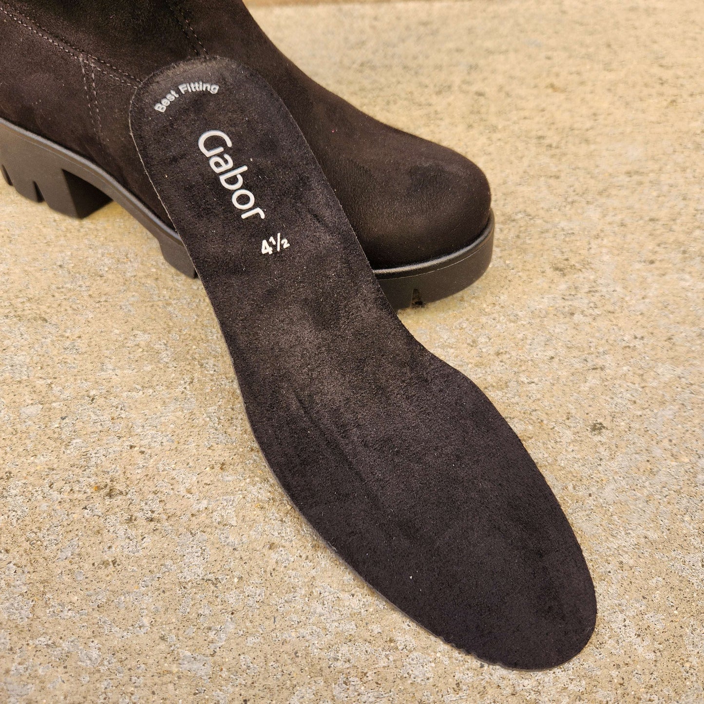 Gabor - 31.719.47 - Black Suede, Boots, Gabor, Plum Bottom