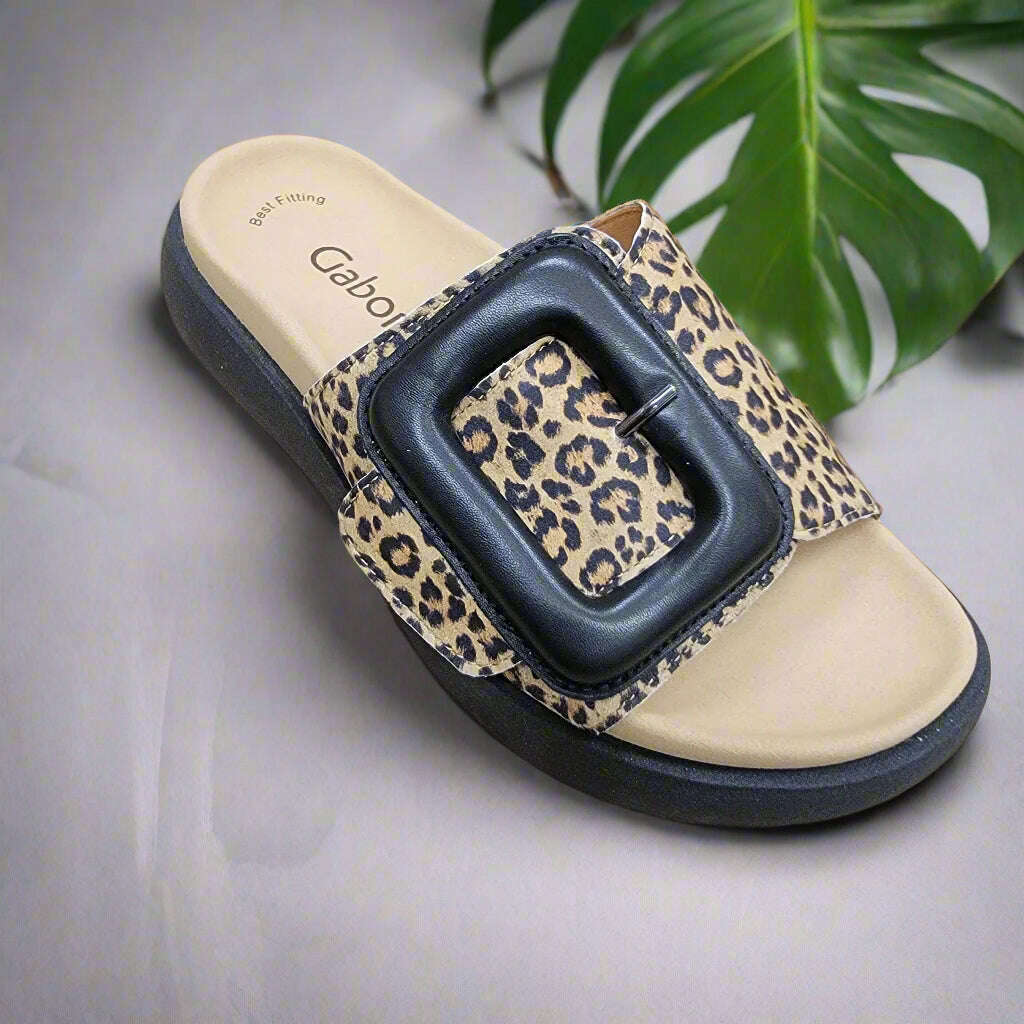 GABOR 63.751.32 - Leopard Sandal, Sandals, Gabor, Plum Bottom