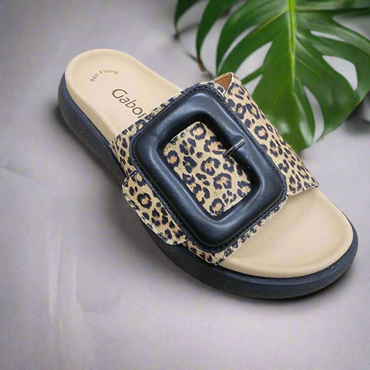 GABOR 63.751.32 - Leopard Sandal, Sandals, Gabor, Plum Bottom