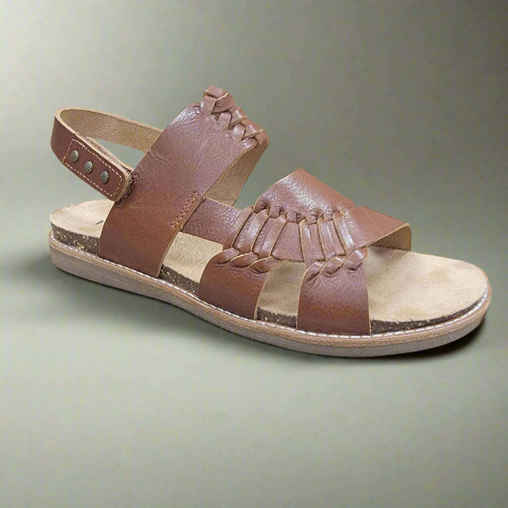 HALSA - BELLA - Cognac Leather, Sandals, HALSA, Plum Bottom