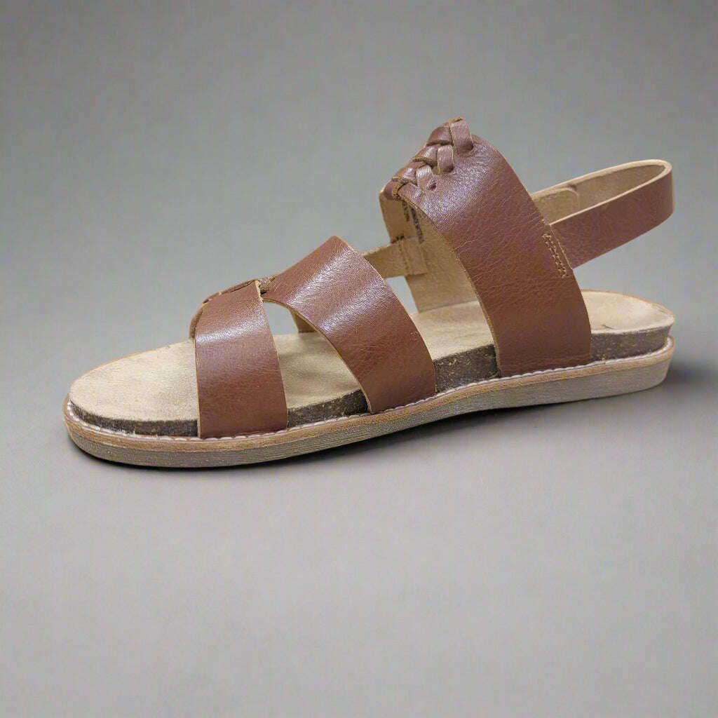 HALSA - BELLA - Cognac Leather, Sandals, HALSA, Plum Bottom