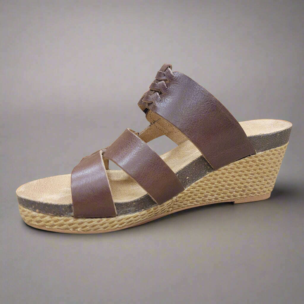 HALSA - GENOA - Dark Brown Leather, Sandals, HALSA, Plum Bottom