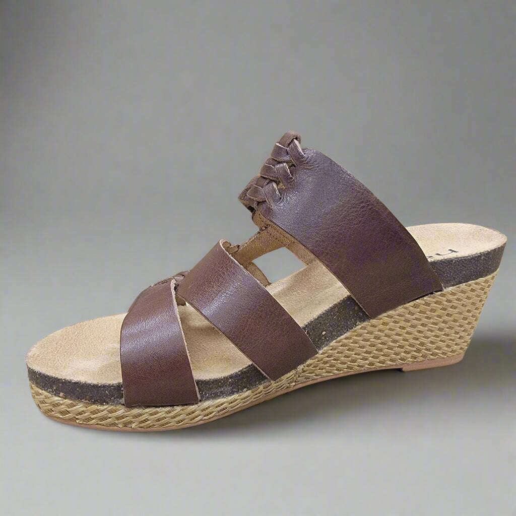 HALSA - GENOA - Dark Brown Leather, Sandals, HALSA, Plum Bottom