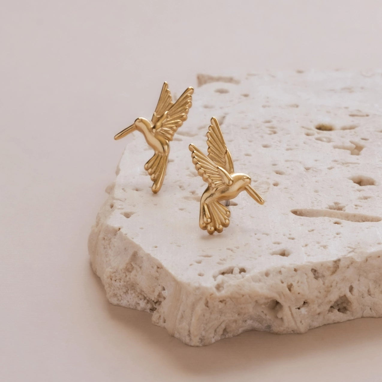 Mayana - Hummingbird Earrings - Gold