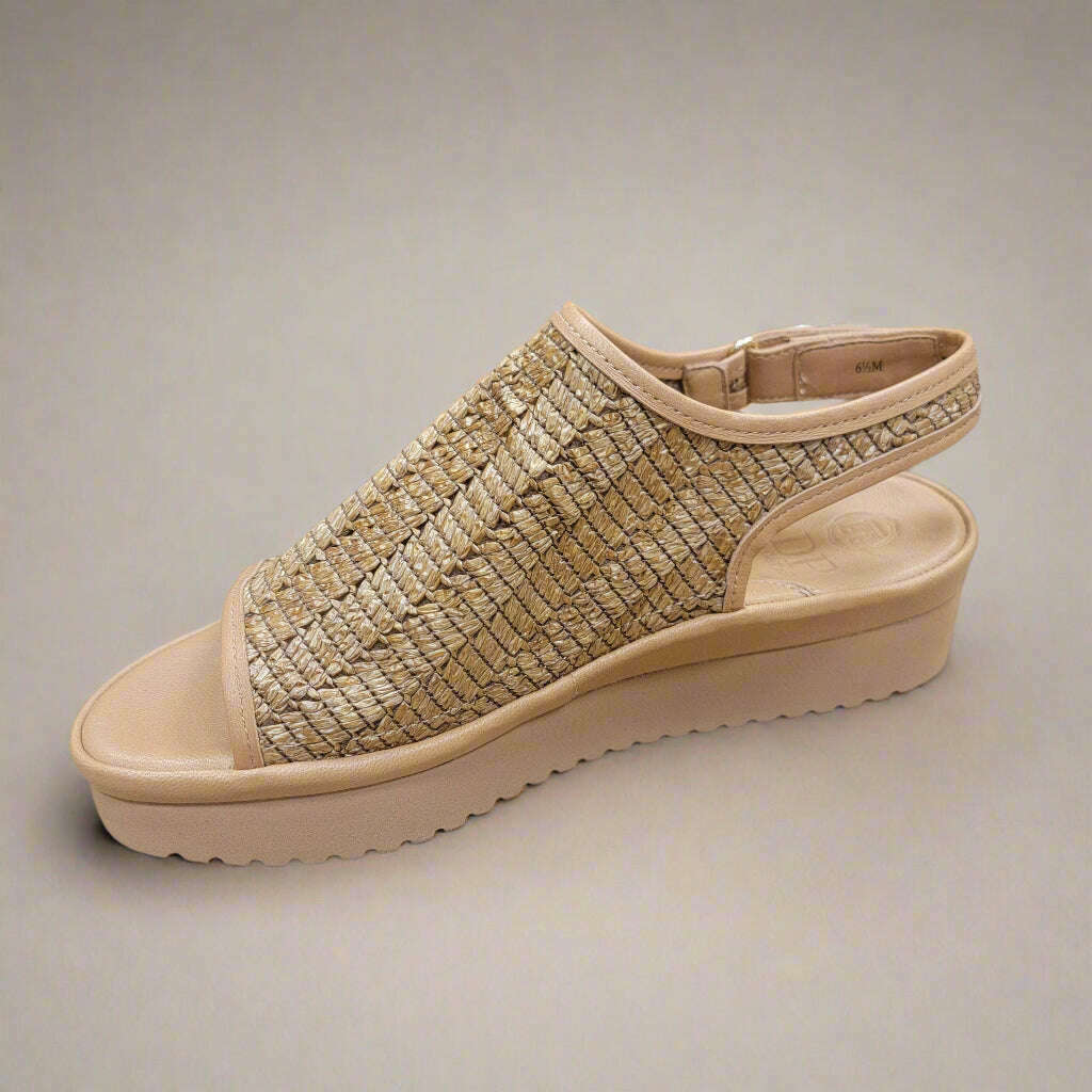 L'AMOUR DES PIEDS - Ashwin - Natural Rafia, Sandals, L'amour Des Pieds, Plum Bottom