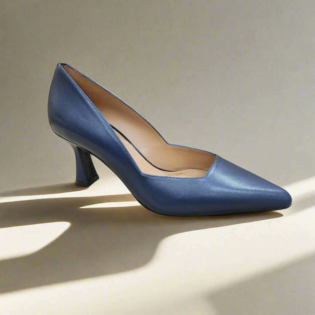 LODI - Genius in Navy & Black Leather, Pumps, LODI, Plum Bottom