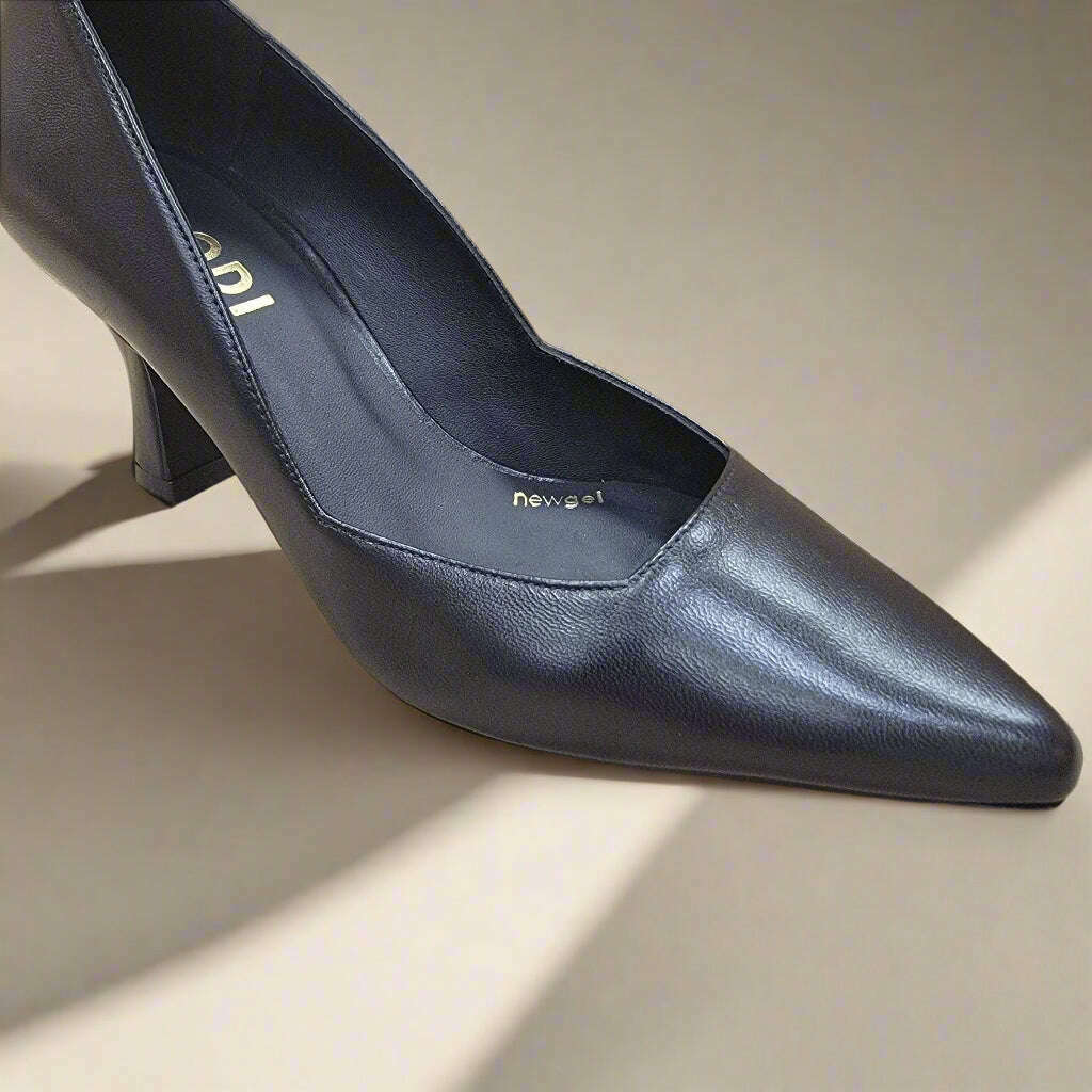 LODI - Genius in Navy & Black Leather, Pumps, LODI, Plum Bottom