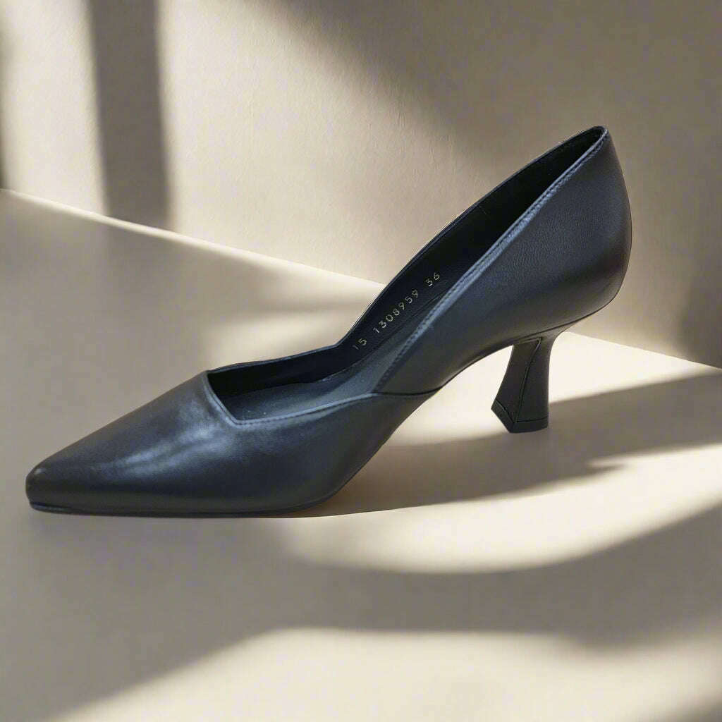 LODI - Genius in Navy & Black Leather, Pumps, LODI, Plum Bottom