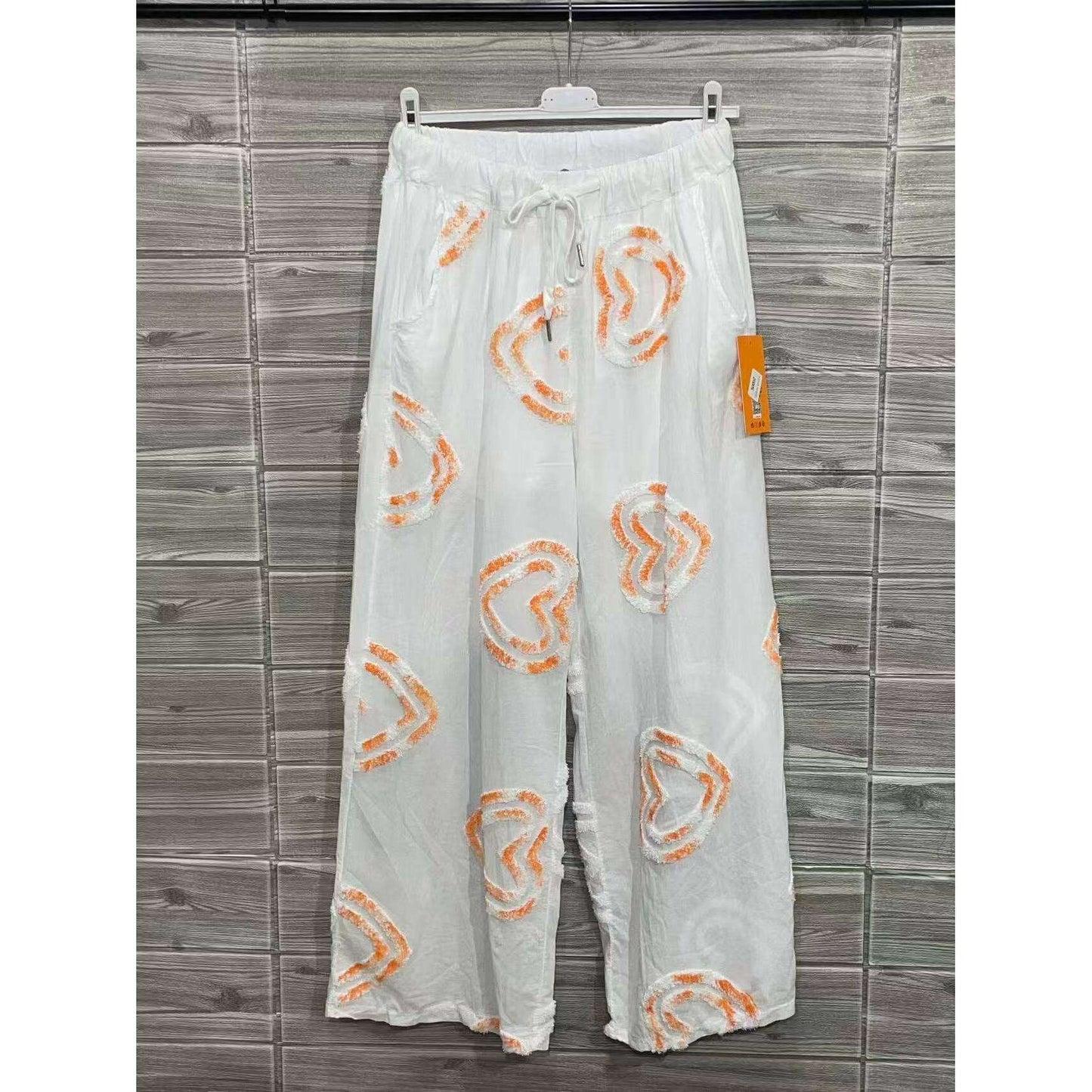 LOOWIE - ZOFCPOR Floral Cotton Pants Orange, Pants, LOOWIE, Plum Bottom