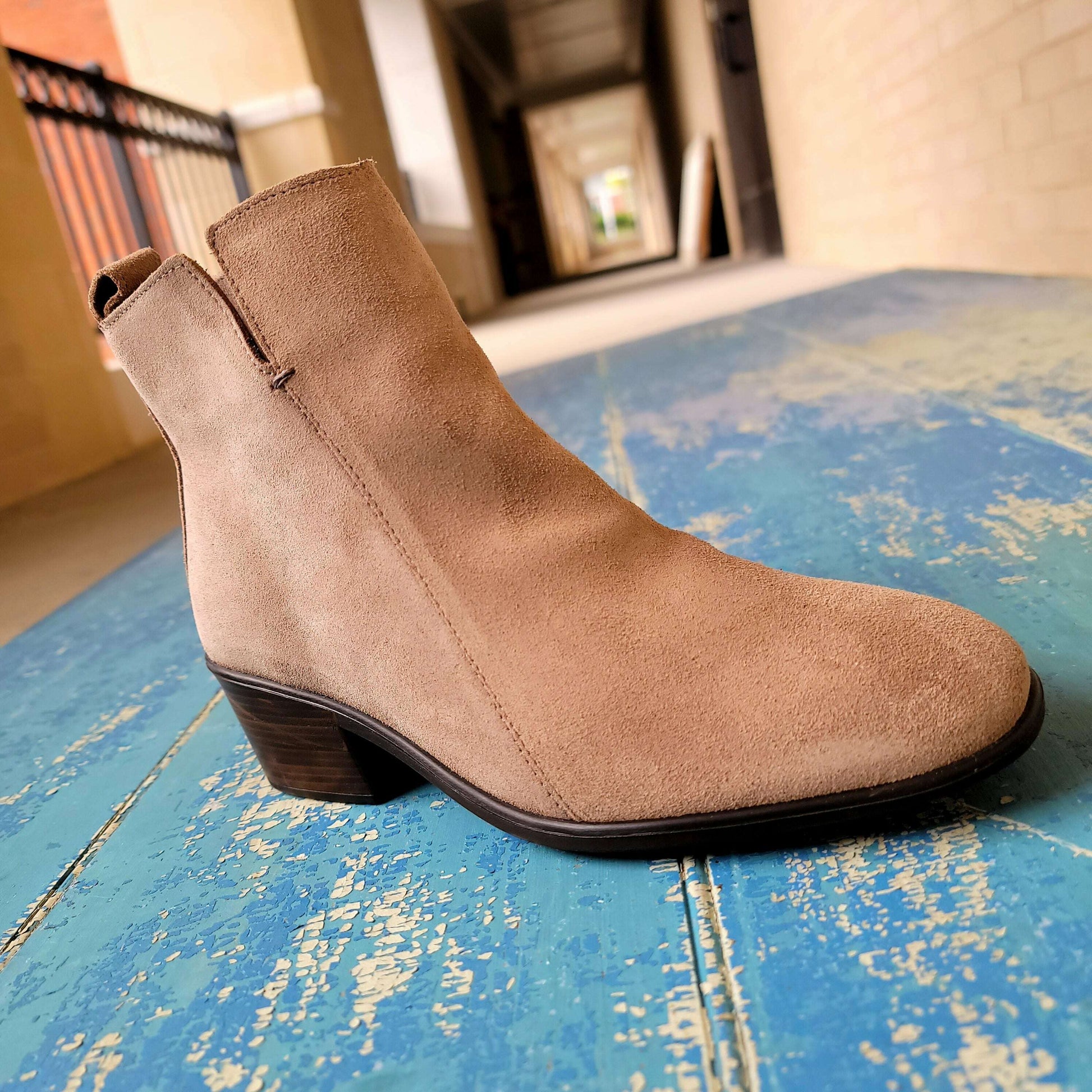 Naot - ETHIC - Almond Suede, Boots, Yaleet, Plum Bottom