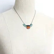 David Aubrey VINTAGE ORANGE and TEAL NECKLACE