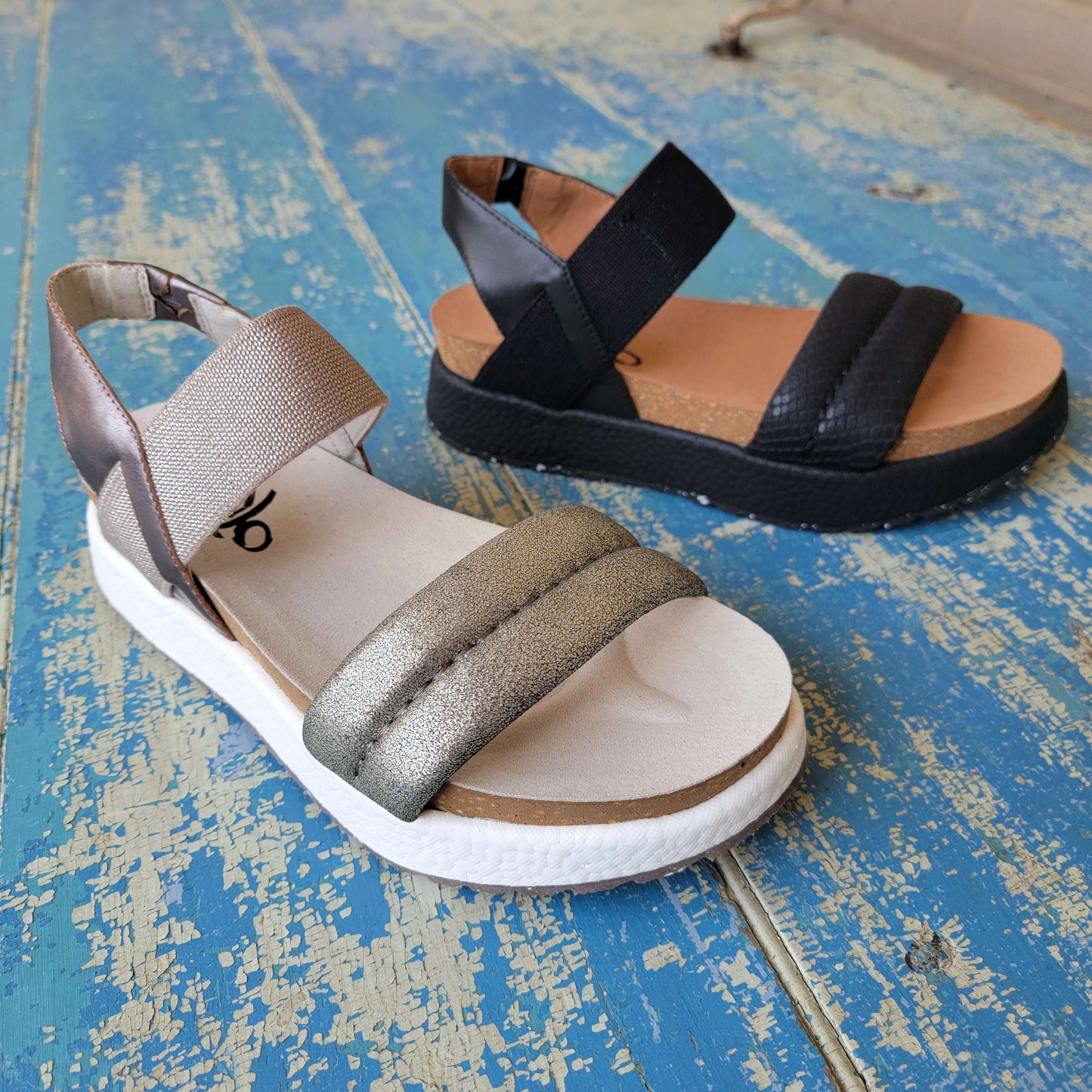 OTBT - LIBRA - Silver & Black, Sandals, OTBT, Plum Bottom